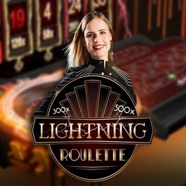Lightning Roulette slot logo by Evolution at Quickbet casino
